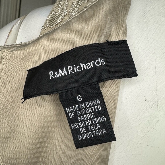 R&M Richards formal gown dress with lace and pearls size 6, - Picture 11 of 12